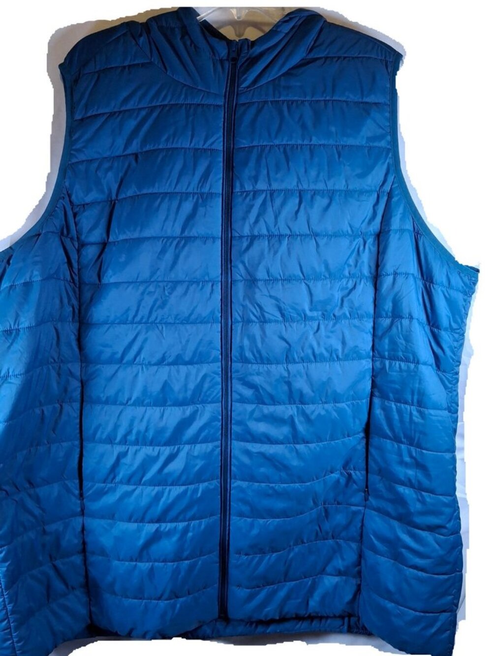 Bright Teal Blue XXXL Polyester Puffer Vest Sleeveless Quilted Vest